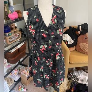 Vintage Cherry Print Dress